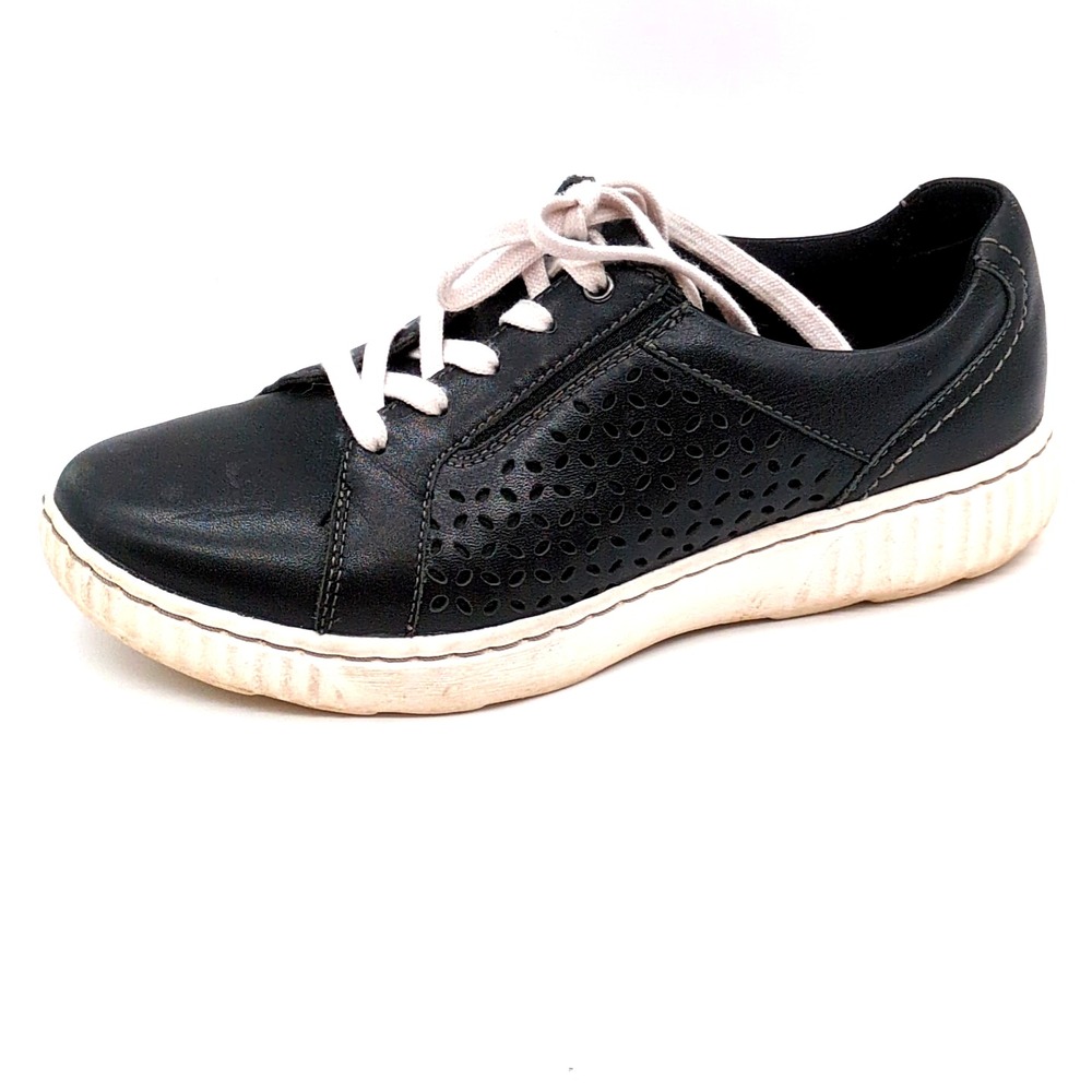 Clarks Collection Sneakers Womens Black 6.5 Leather Walking Shoes Comfort 28504